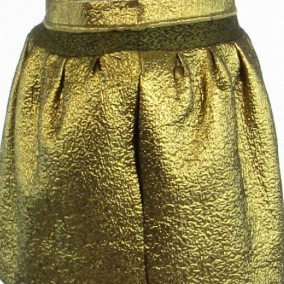 Metallic gold DIANE VON FURSTENBERG mini skirt 0 - Picture 6 of 8